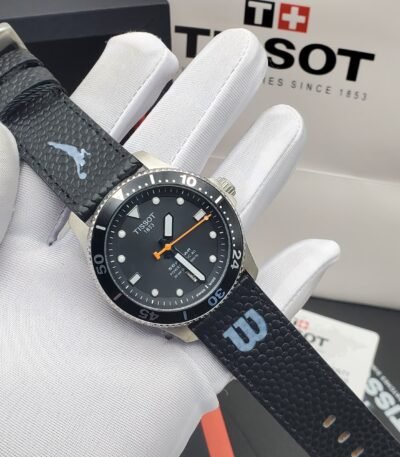 Tissot PRX Powermatic 80 Watch with Black Dial and WNBA Logo Strap